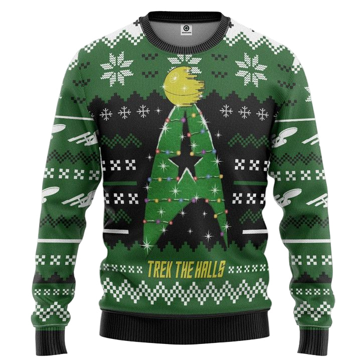 Star Trek Trek The Halls Green Christmas Sweater ? Usalast