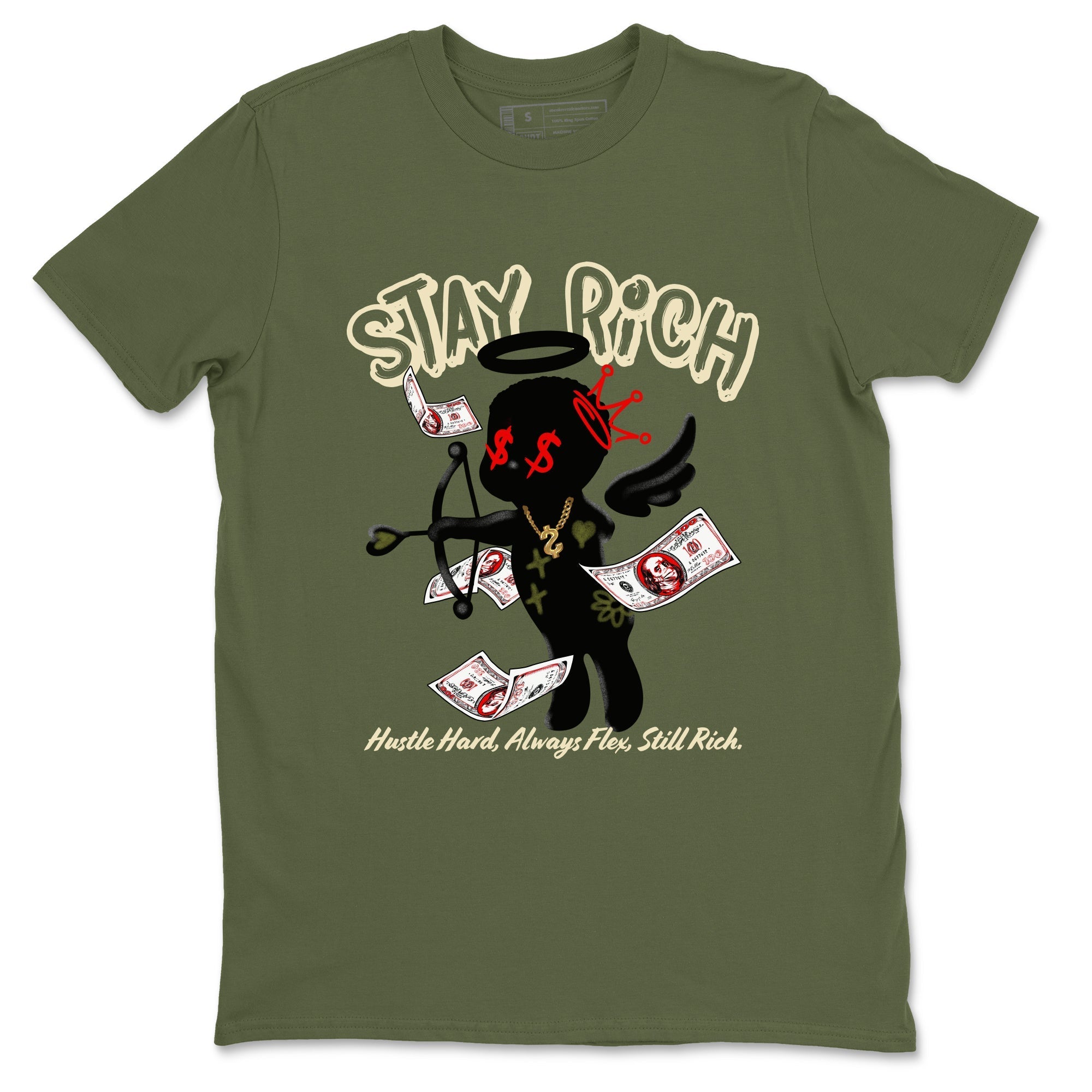 Stay Rich Sneaker Tees - Air Jordan 1 Travis Scott Medium Olive