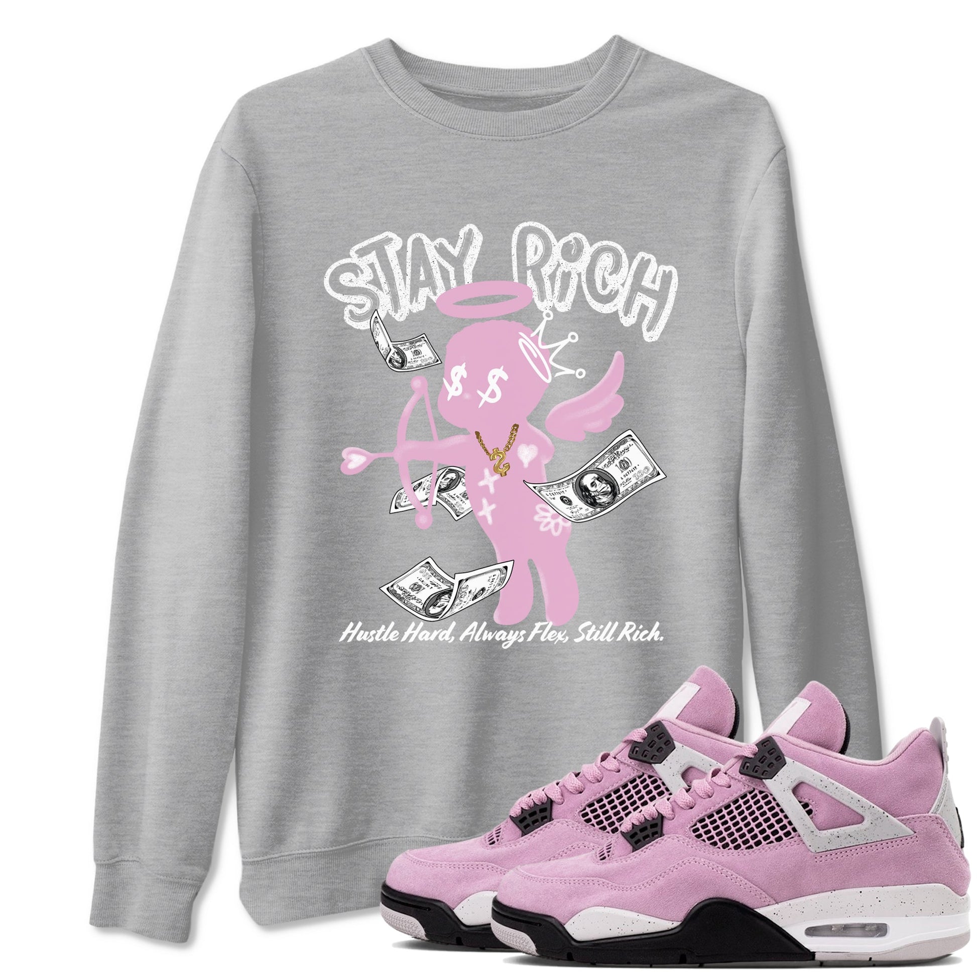Stay Rich Sneaker Tees - Air Jordan 4 Orchid