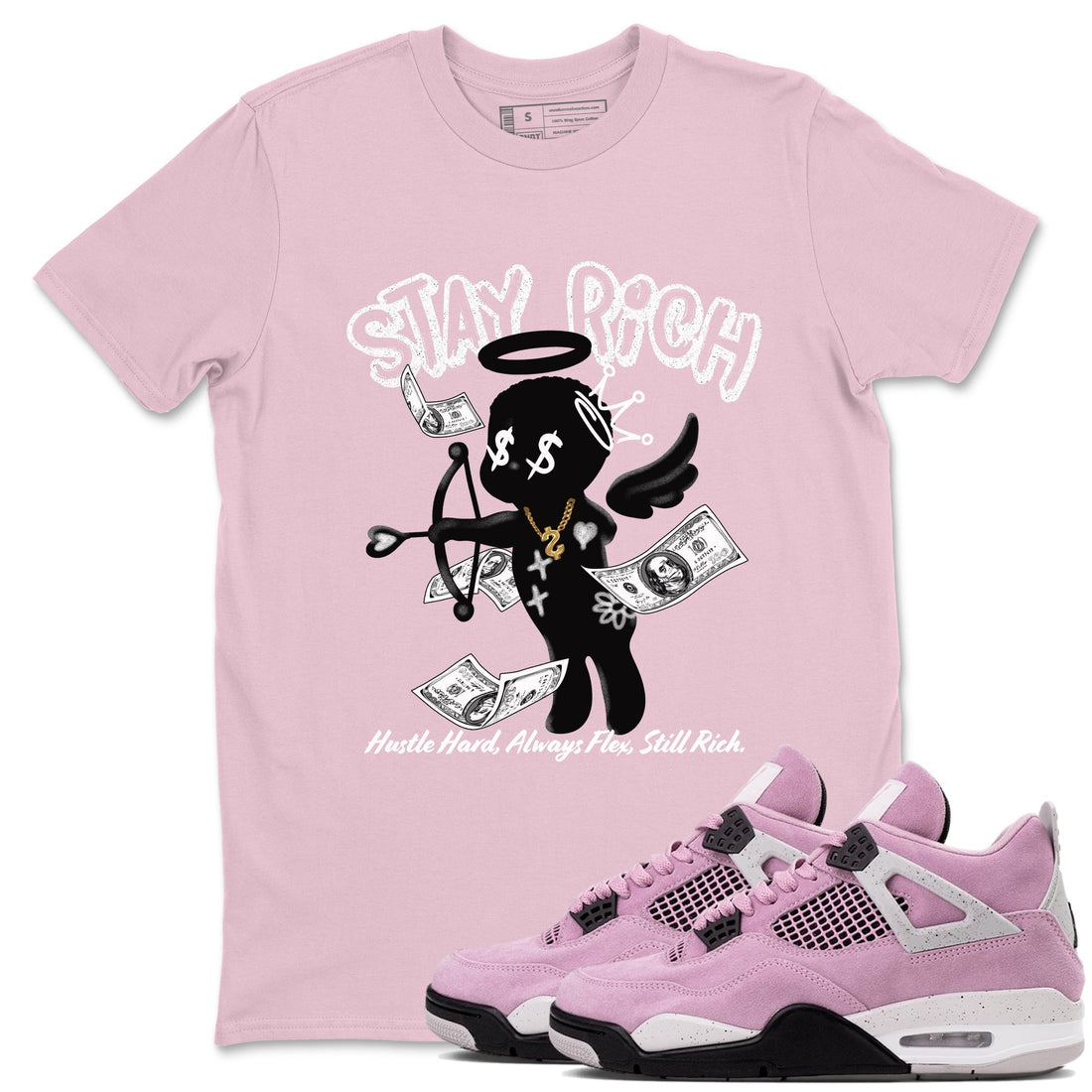 Stay Rich Sneaker Tees - Air Jordan 4 Orchid