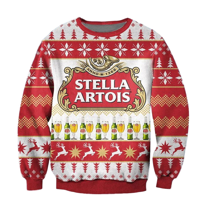 Stella Artois Belgium Beer Ugly Christmas Sweater 2022 ? Usalast