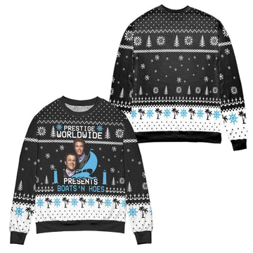 Step Brothers Prestige Worldwide Presents Boats N Hoes Ugly Christmas Sweater ? Black ? Usalast