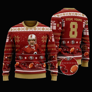 Steve Young 8 San Francisco 49Ers Nfl Christmas Sweater ? Usalast