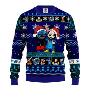 Stitch Mice Ugly Christmas Sweater Blue 1 Amazing Gift Idea Thanksgiving Gift ? Usalast