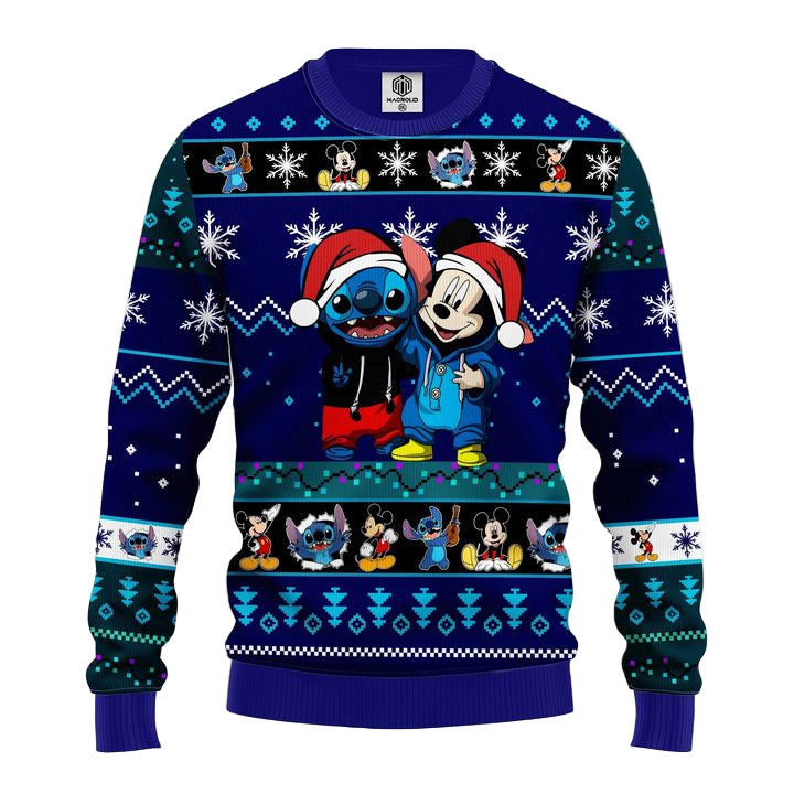 Stitch Mice Ugly Christmas Sweater Blue 1 Amazing Gift Idea Thanksgiving Gift ? Usalast