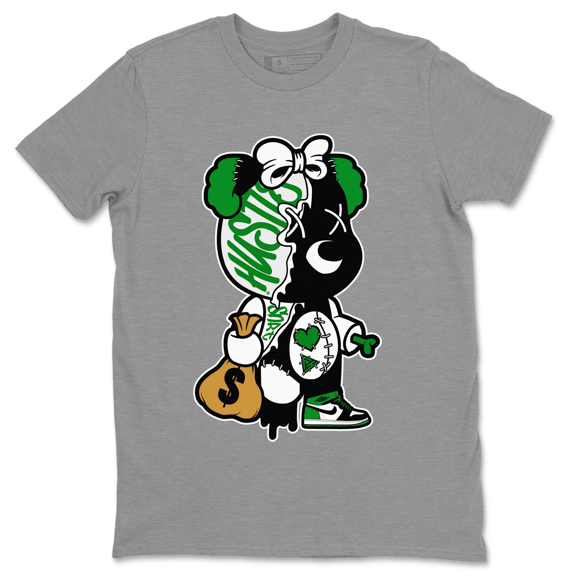 Stitched Hustle Bear Unisex Tops - Air Jordan 1 Celtics