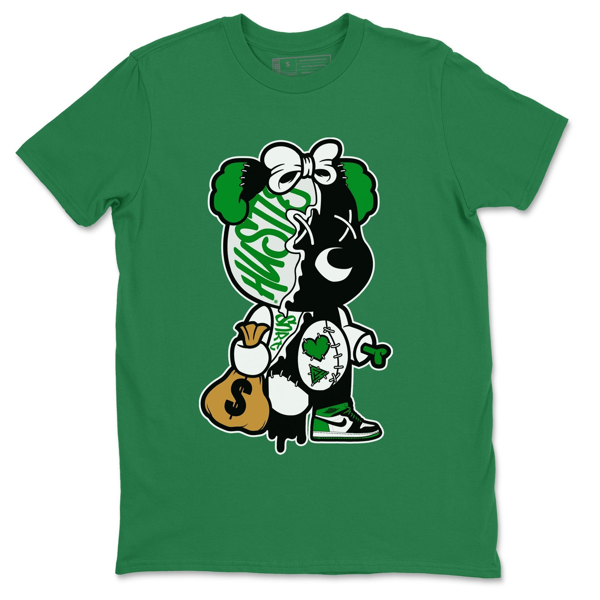 Stitched Hustle Bear Unisex Tops - Air Jordan 1 Celtics