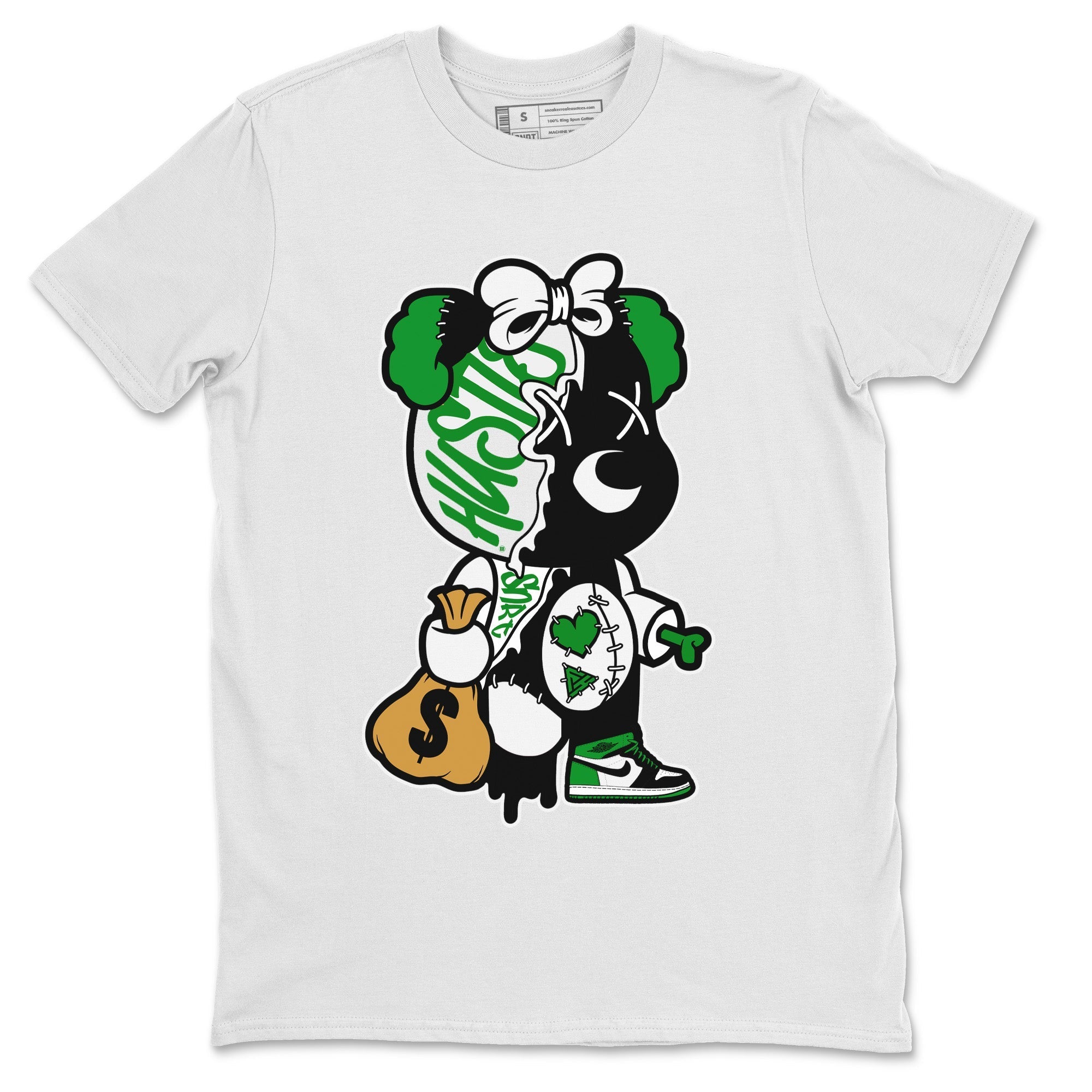 Stitched Hustle Bear Unisex Tops - Air Jordan 1 Celtics