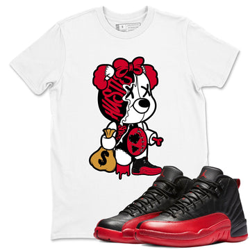 Stitched Hustle Bear Sneaker Tees - Air Jordan 12 Flu Game