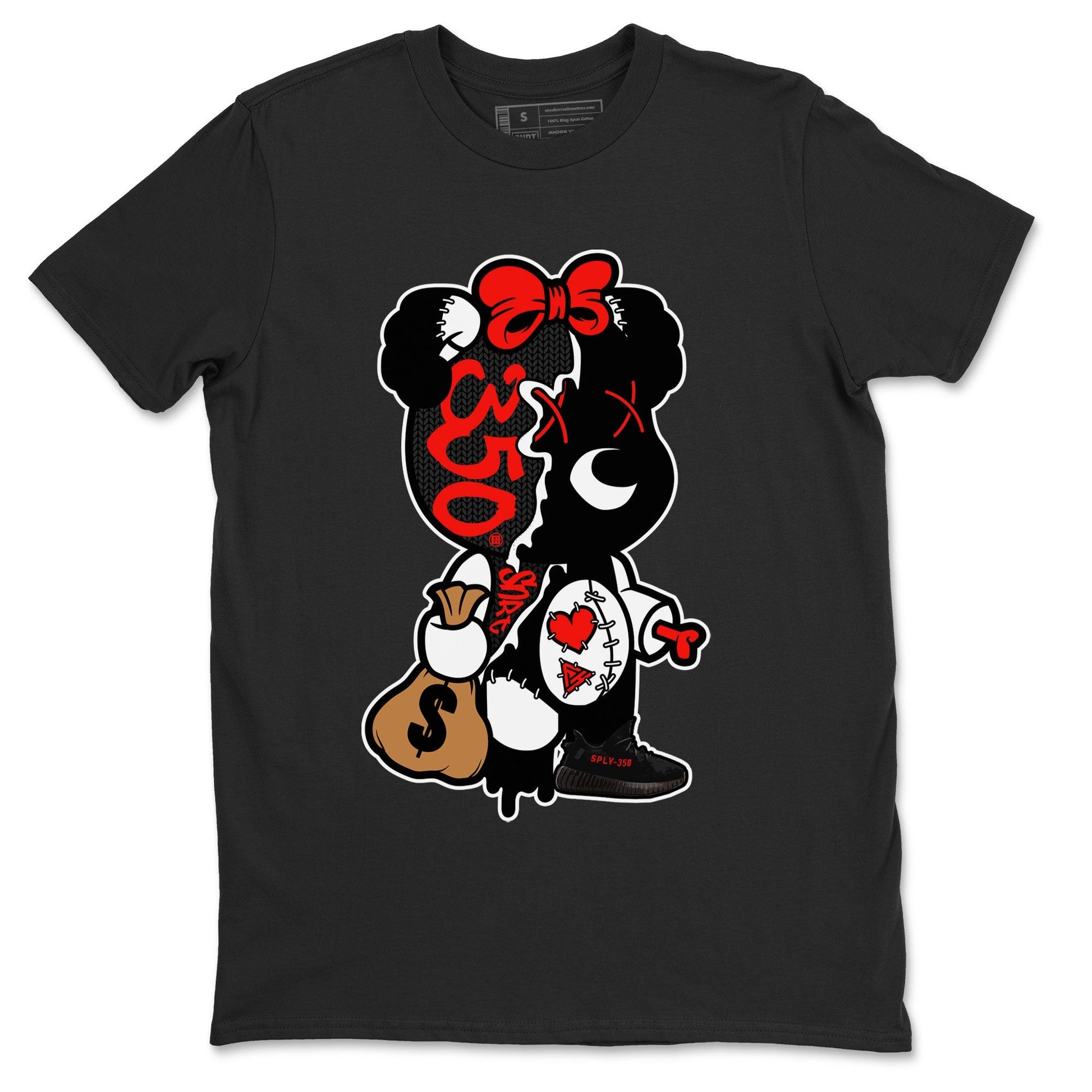 Stitched Hustle Bear Sneaker Tee - Yeezy 350 Bred