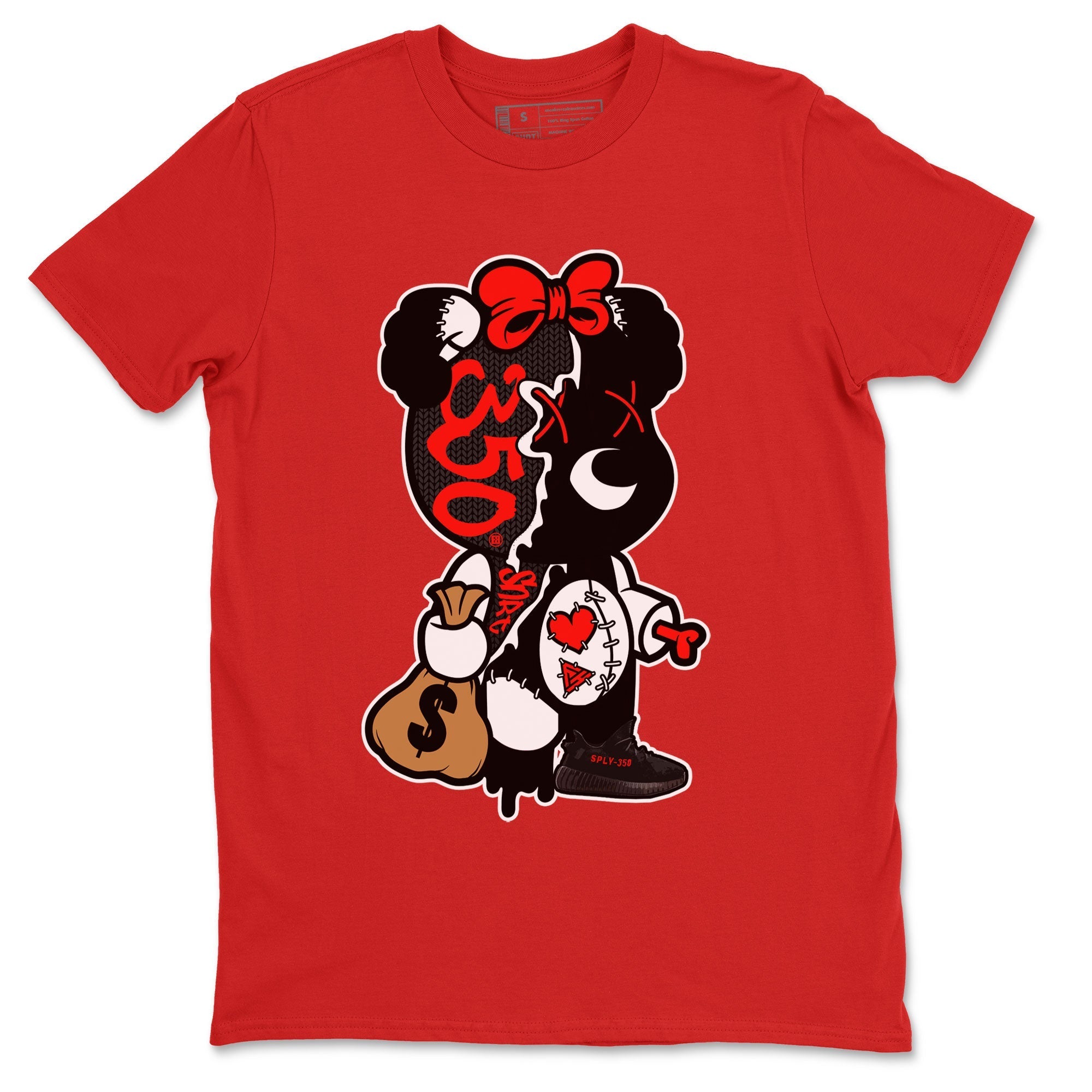 Stitched Hustle Bear Sneaker Tee - Yeezy 350 Bred