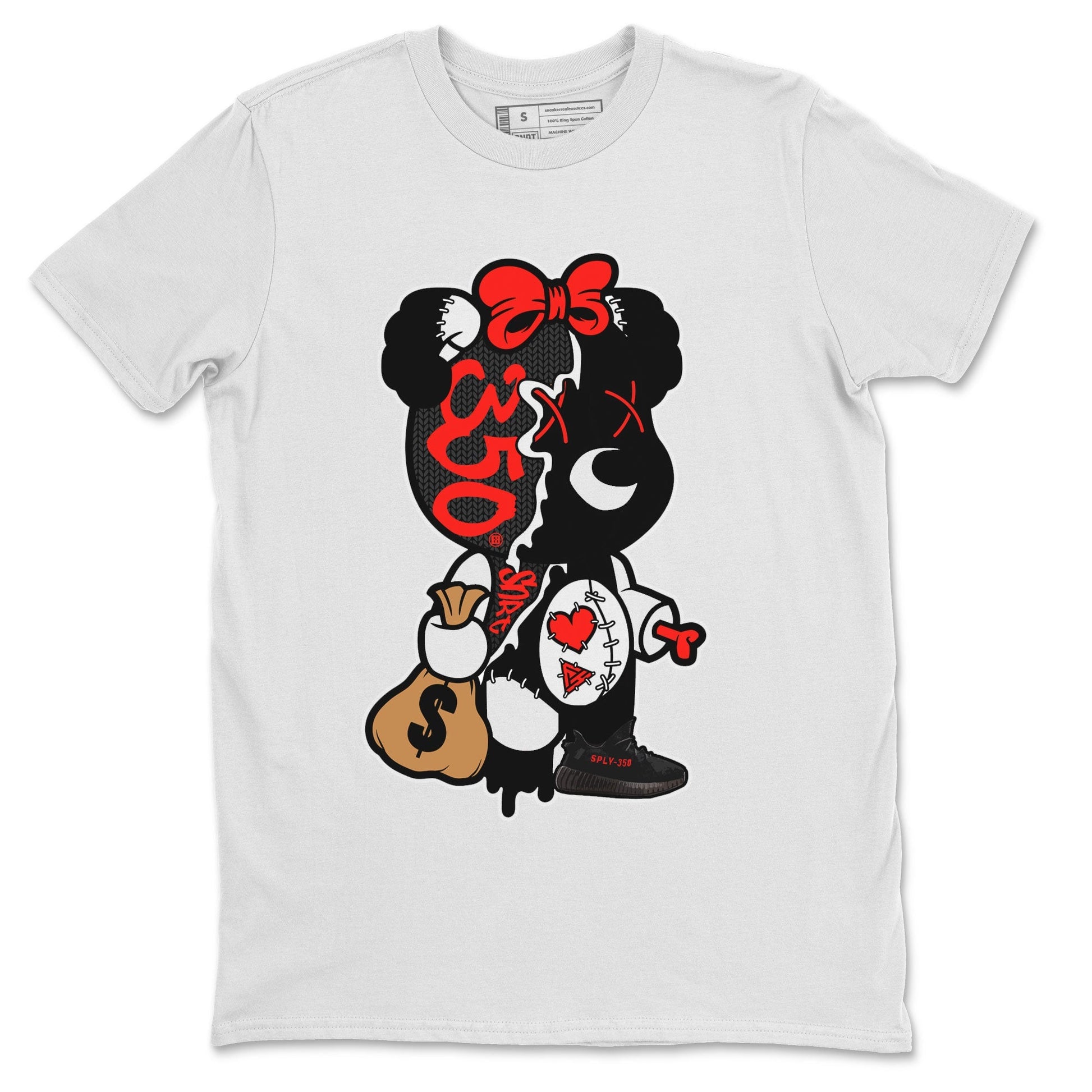 Stitched Hustle Bear Sneaker Tee - Yeezy 350 Bred