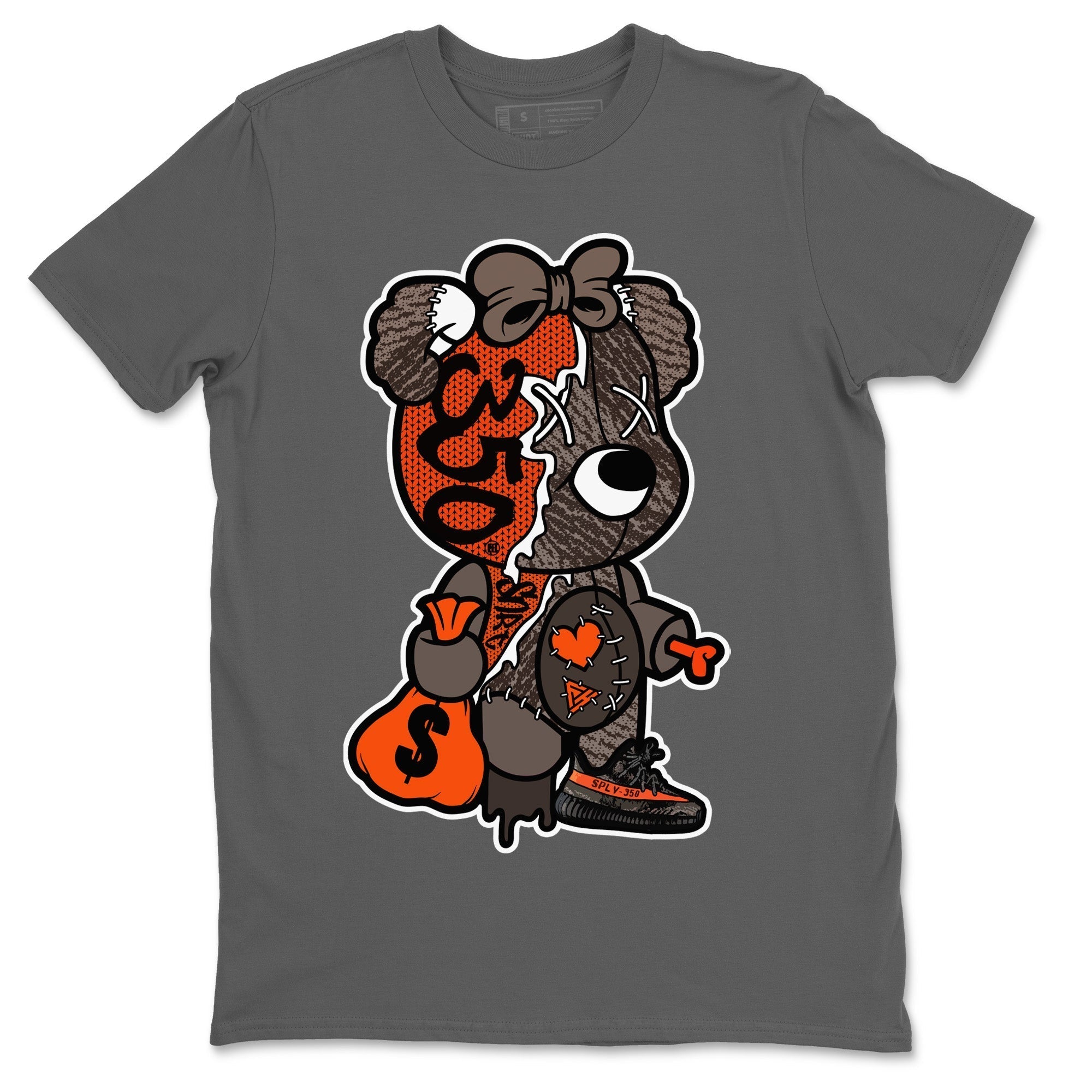 Stitched Hustle Bear Unisex Tops - Yeezy 350 Carbon Beluga