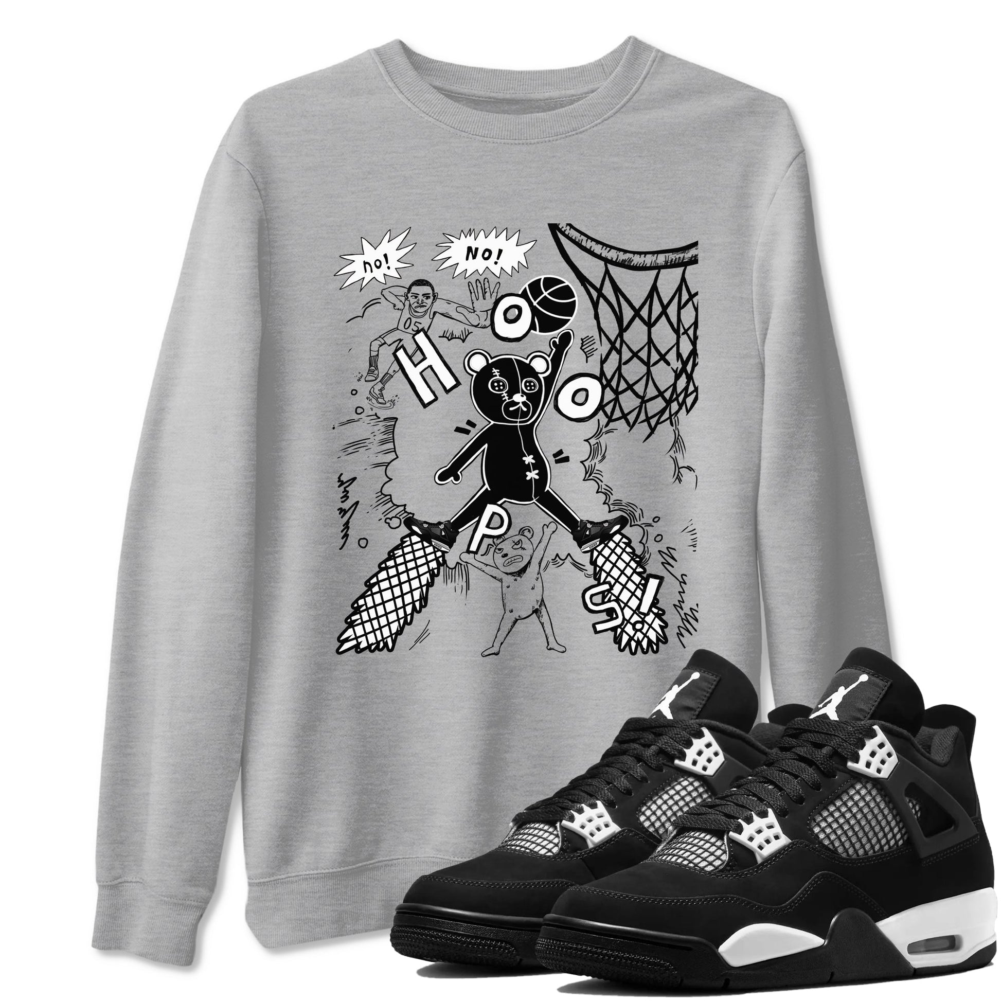 Stop The Bear Sneaker Tees - Air Jordan 4 White Thunder