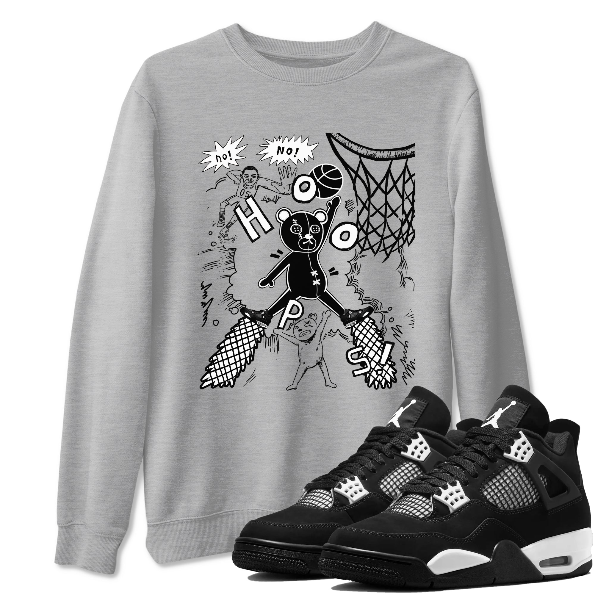 Stop The Bear Sneaker Tees - Air Jordan 4 White Thunder
