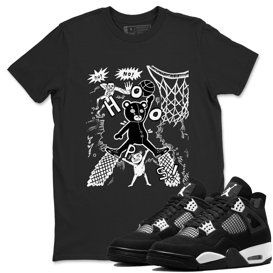 Stop The Bear Sneaker Tees - Air Jordan 4 White Thunder