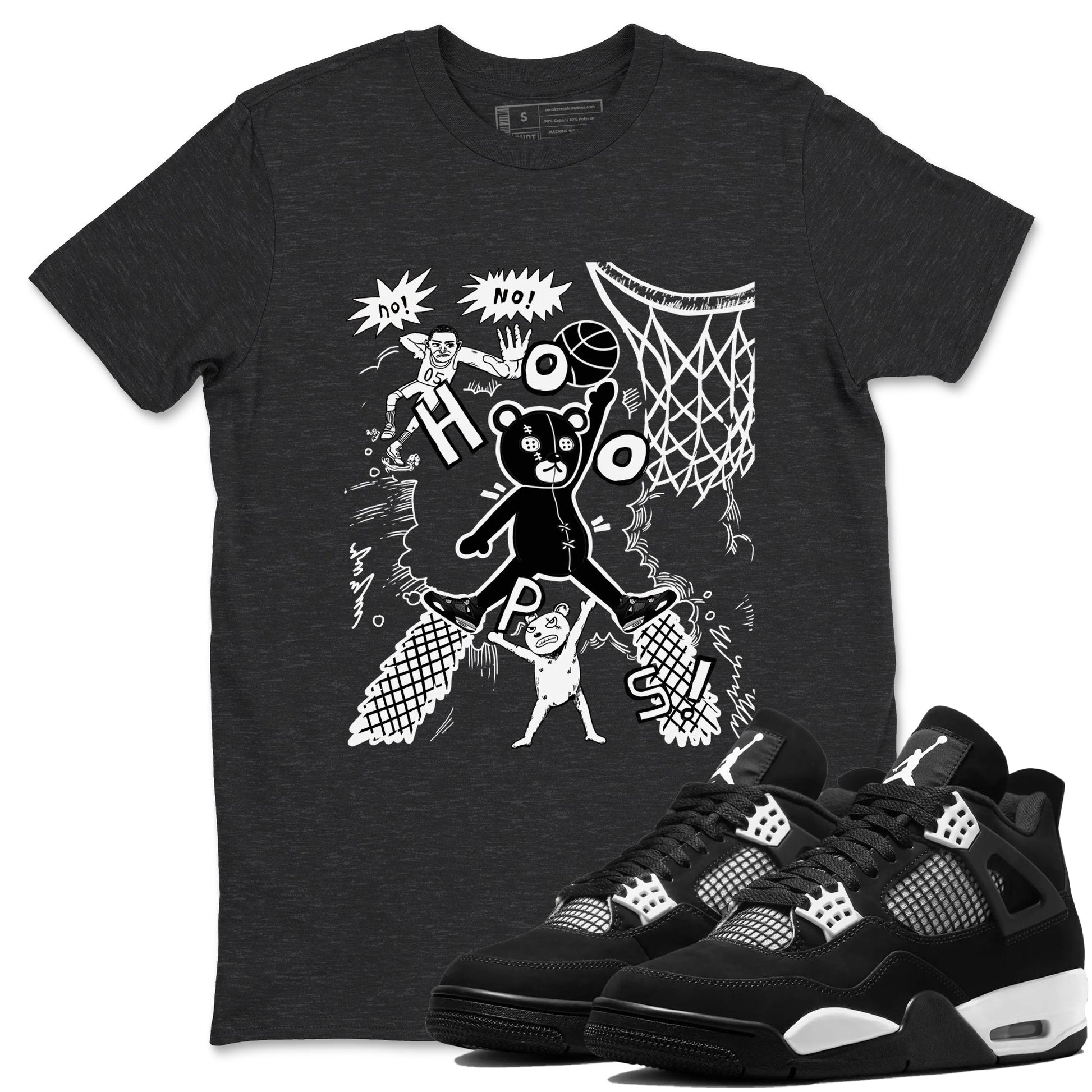 Stop The Bear Sneaker Tees - Air Jordan 4 White Thunder