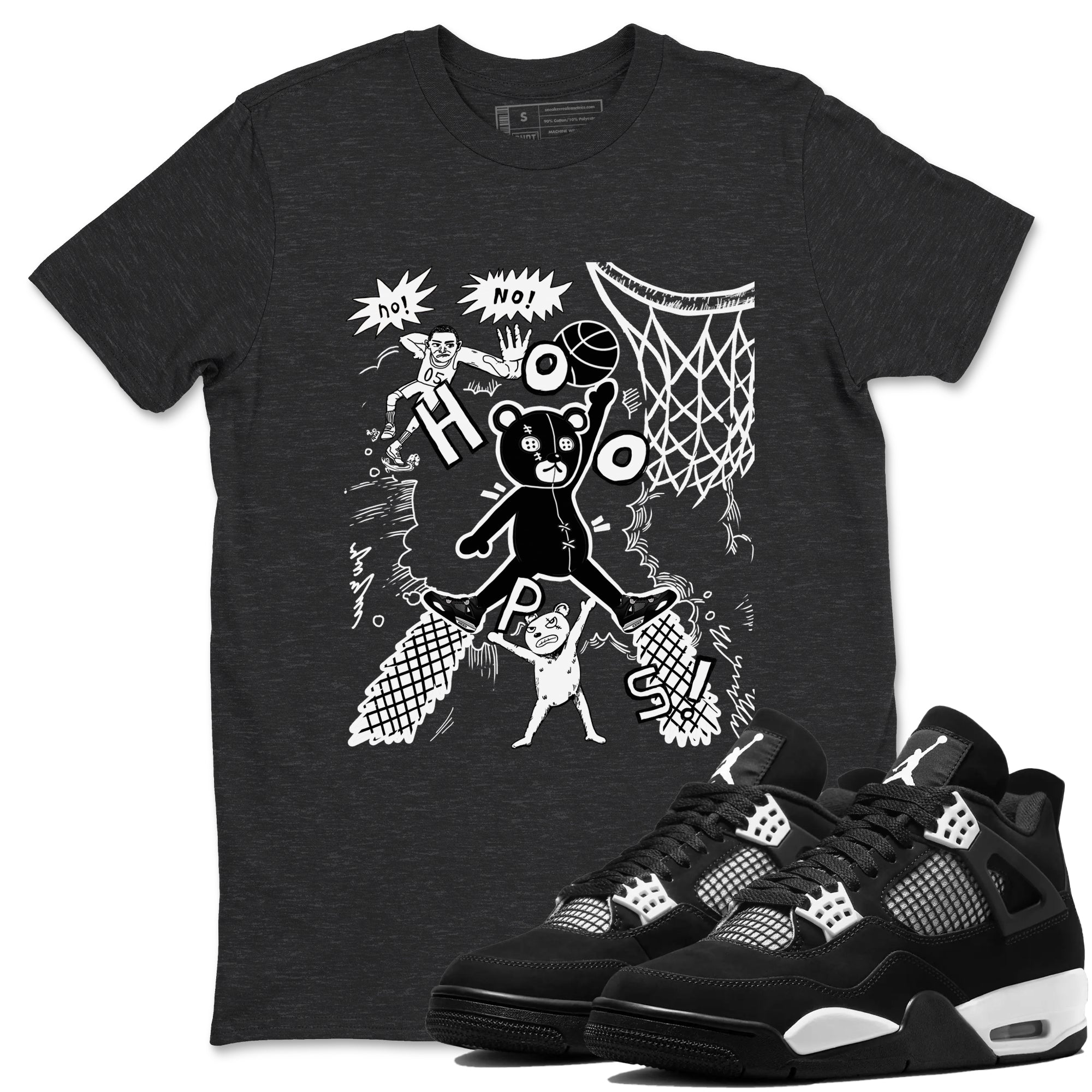 Stop The Bear Sneaker Tees - Air Jordan 4 White Thunder