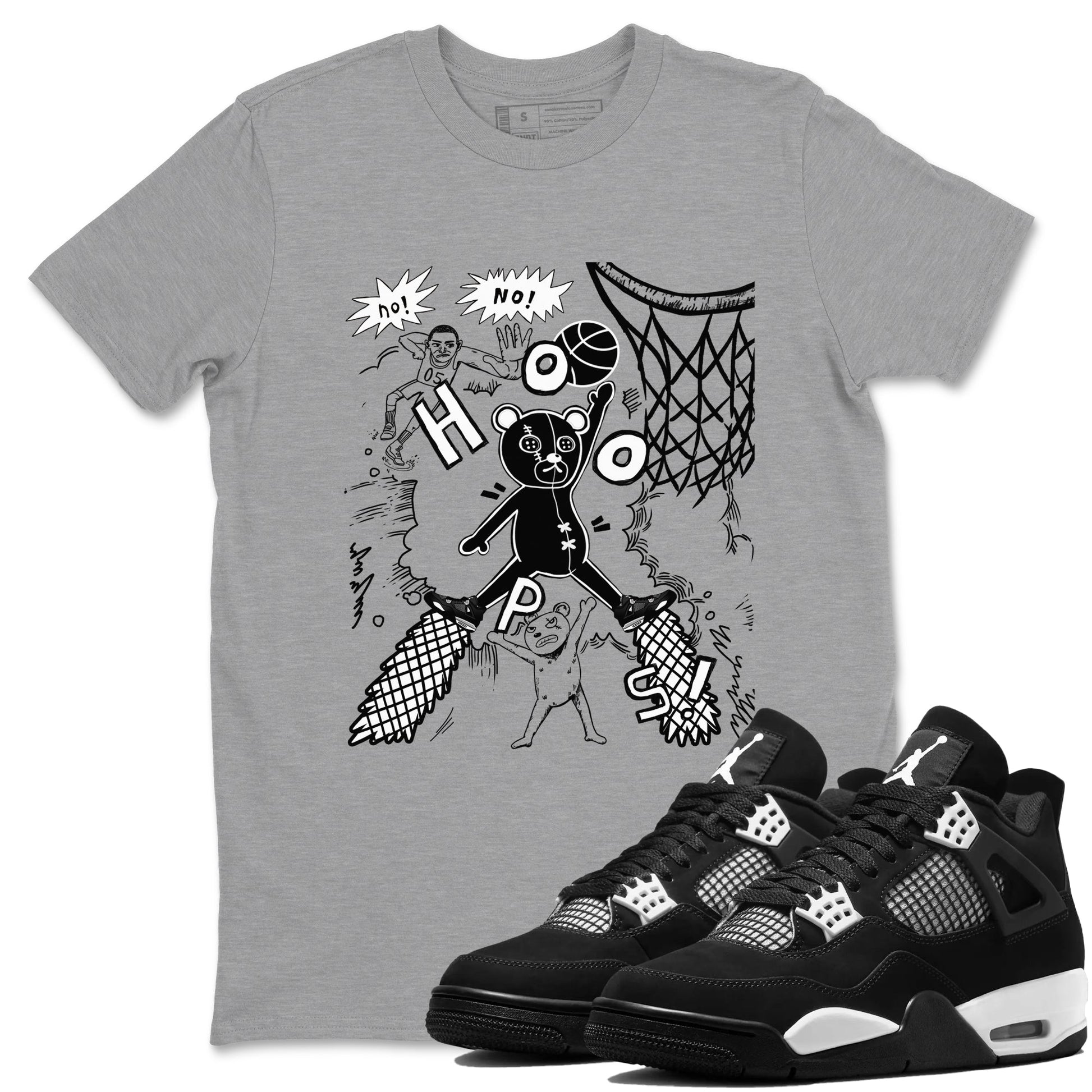 Stop The Bear Sneaker Tees - Air Jordan 4 White Thunder