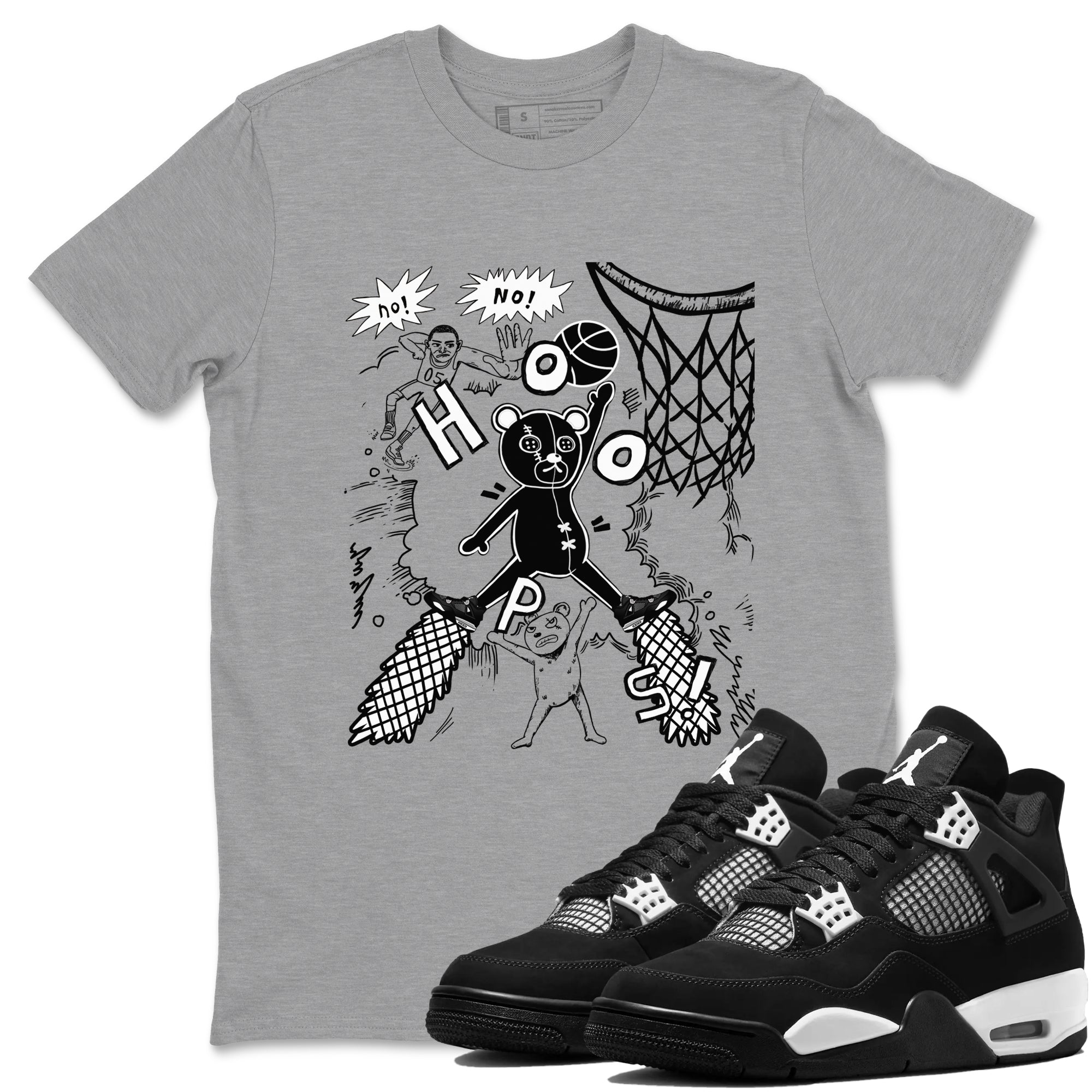 Stop The Bear Sneaker Tees - Air Jordan 4 White Thunder