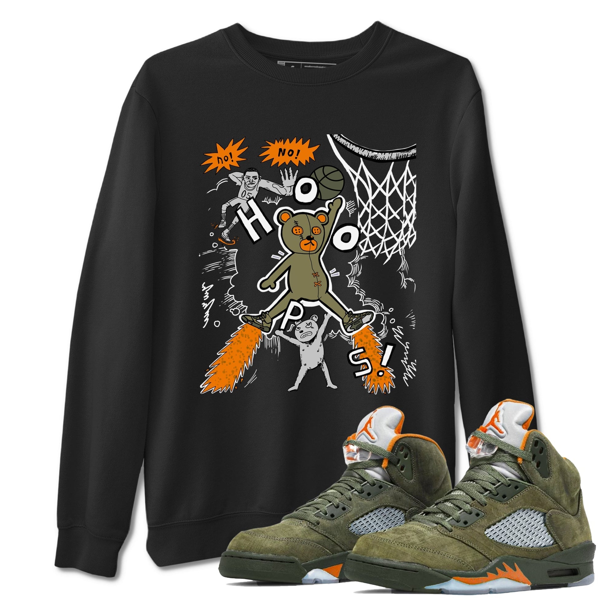 Stop The Bear Sneaker Tees - Air Jordan 5 Olive