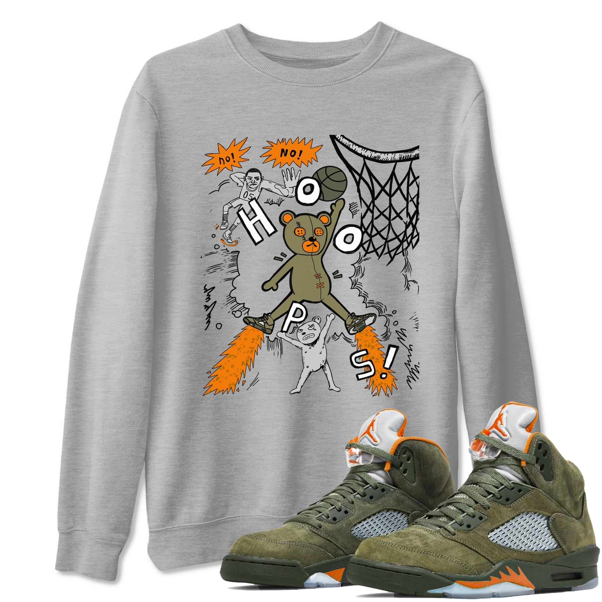 Stop The Bear Sneaker Tees - Air Jordan 5 Olive