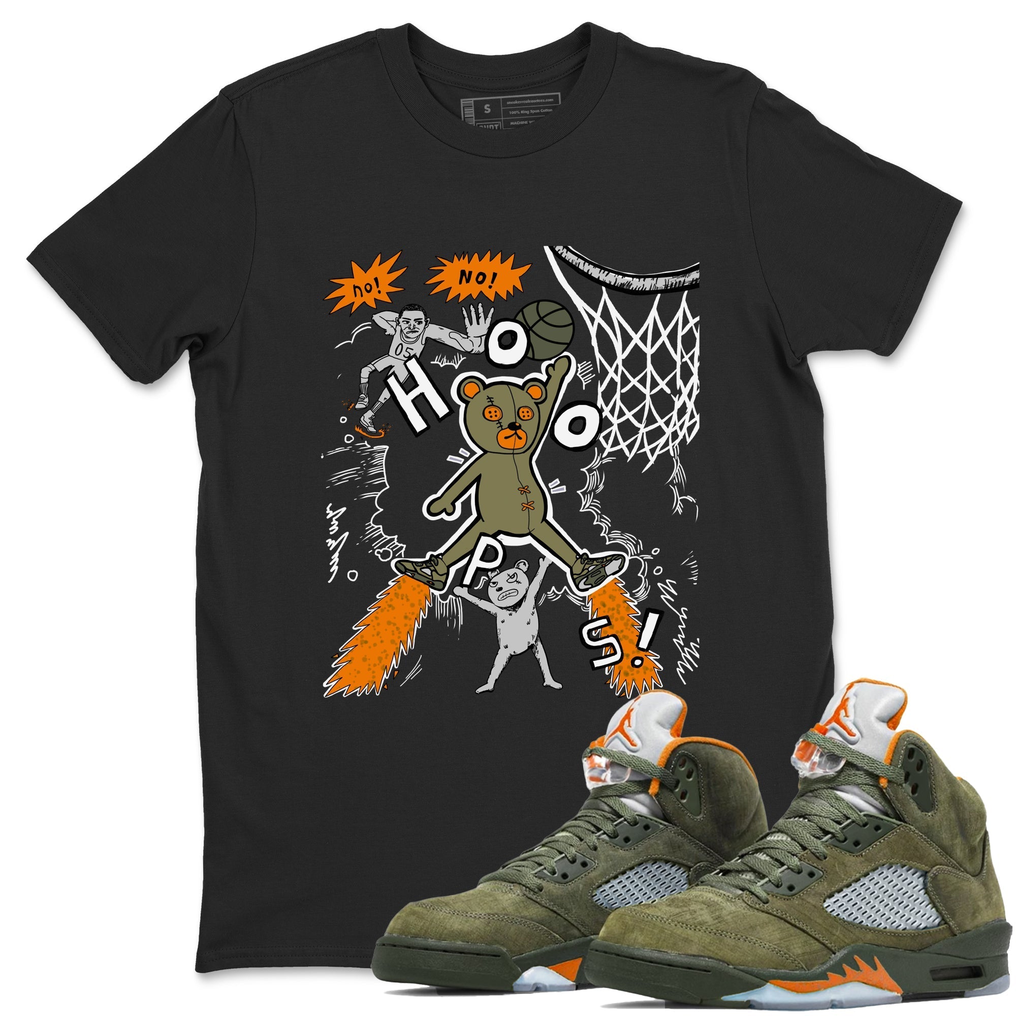 Stop The Bear Sneaker Tees - Air Jordan 5 Olive