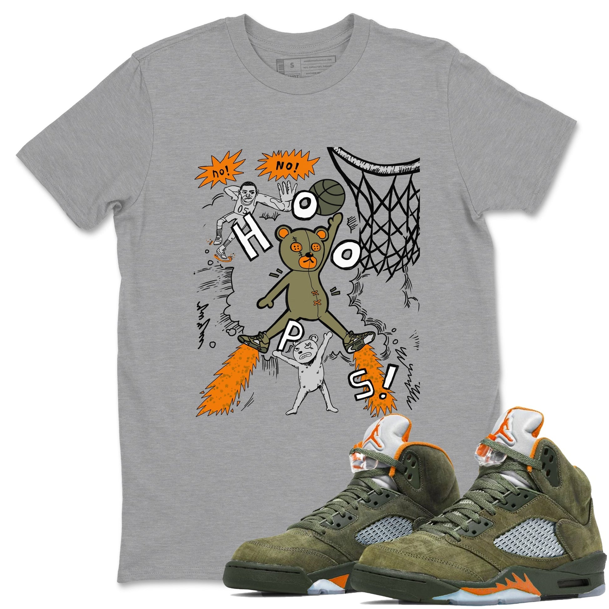 Stop The Bear Sneaker Tees - Air Jordan 5 Olive