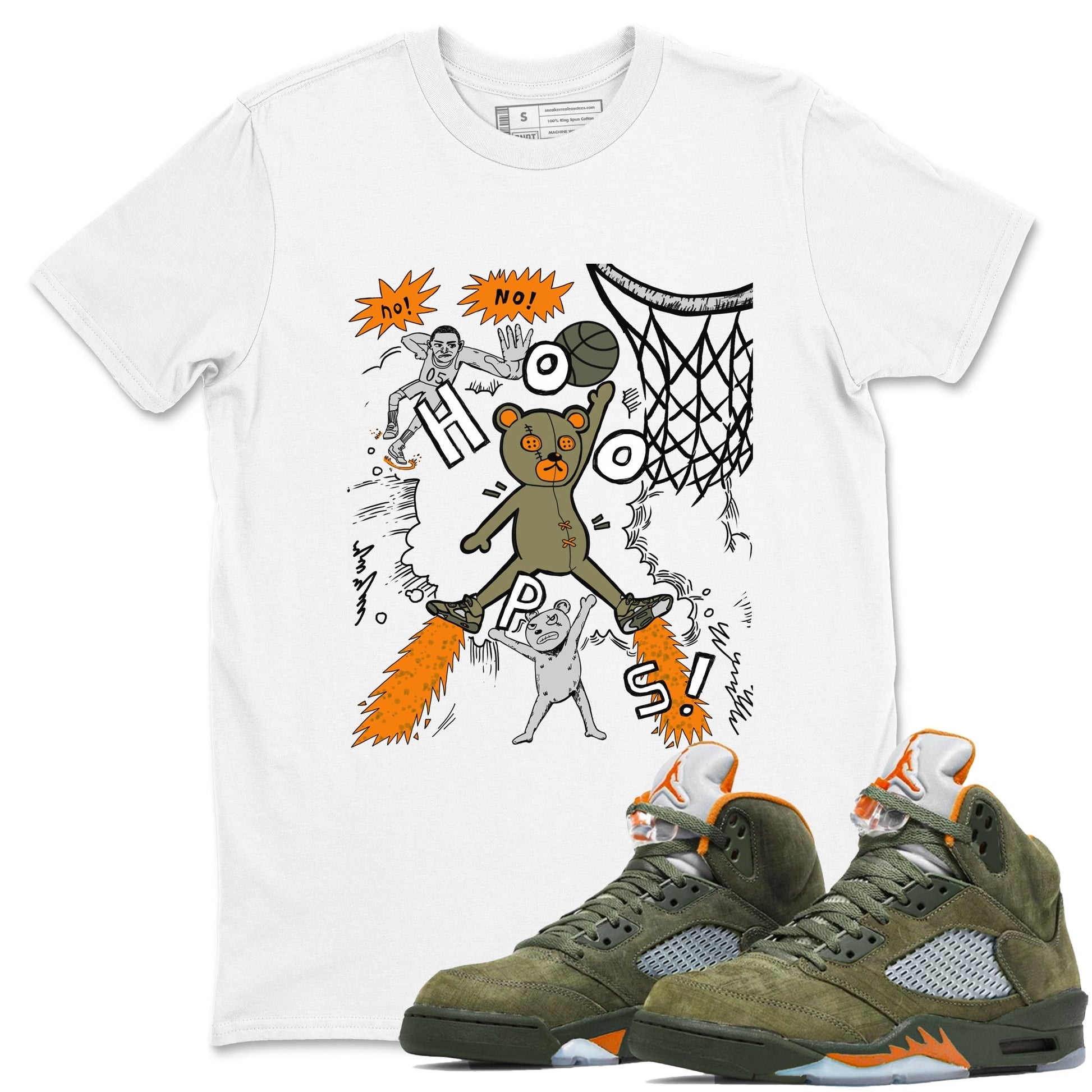 Stop The Bear Sneaker Tees - Air Jordan 5 Olive