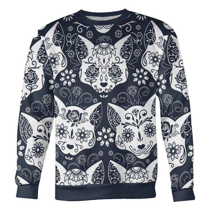 Sugar Skull Cats Sweater ? Usalast