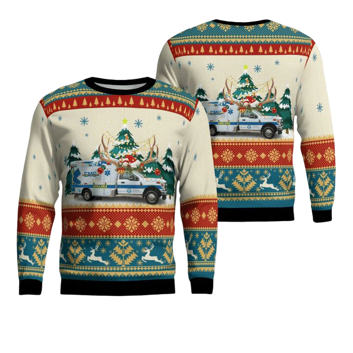 Sumner County EMS Christmas AOP Sweater ? Usalast