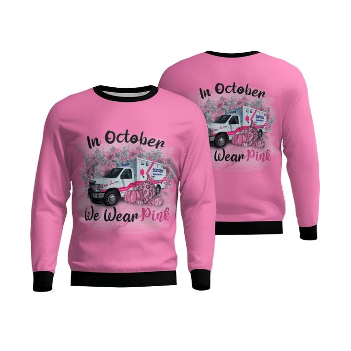 Sunstar Paramedics In Octorber We Wear Pink AOP Sweater ? Usalast