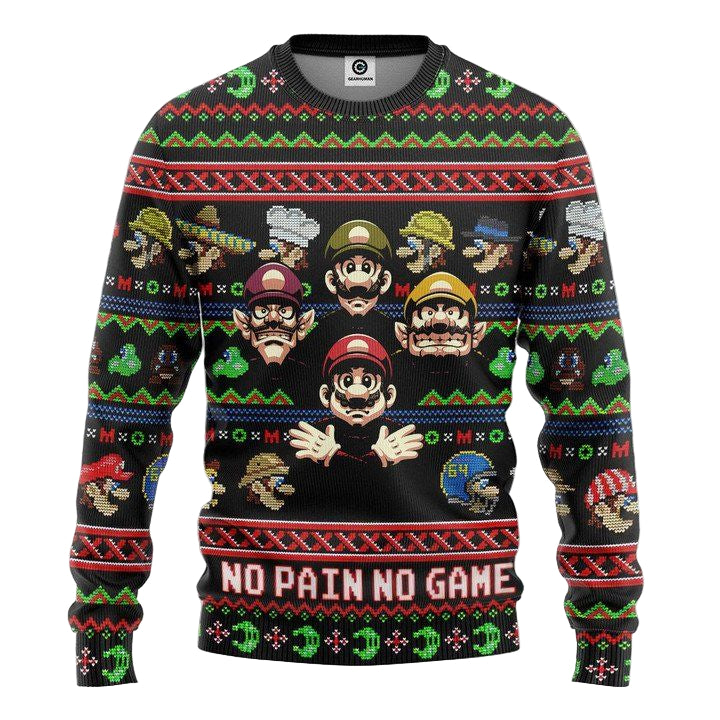 Super Mario No Pain No Game Christmas Sweater ? Usalast