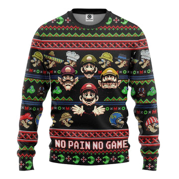 Super Mario No Pain No Game Christmas Sweater ? Usalast