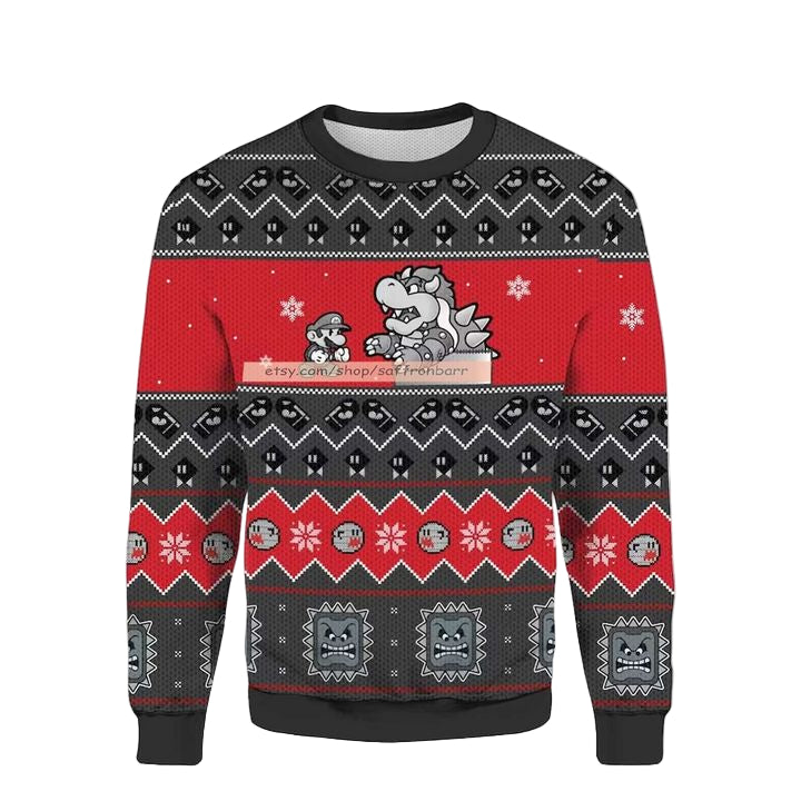 Super Mario No Pain No Game Super Mario Game Merry 3d Ugly Christmas Sweater ? Usalast
