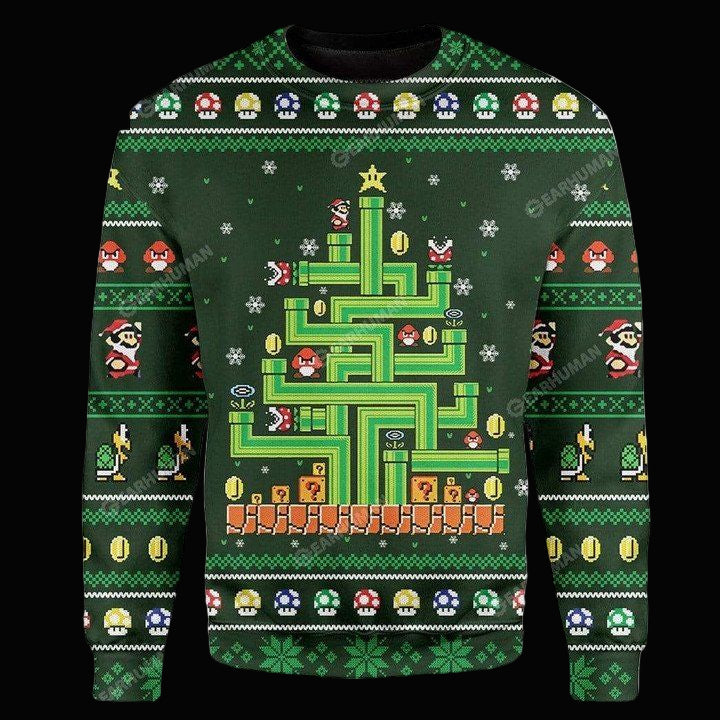 Super Mario Sewer Line Mushroom Ugly Sweater ? Usalast