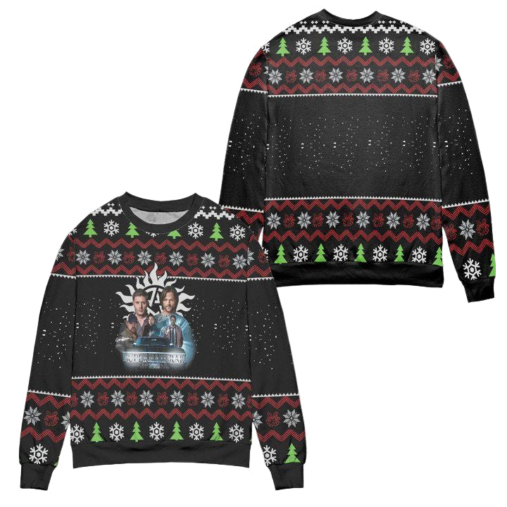 Supernatural The Movie Snowflake Ugly Christmas Sweater ? Black ? Usalast