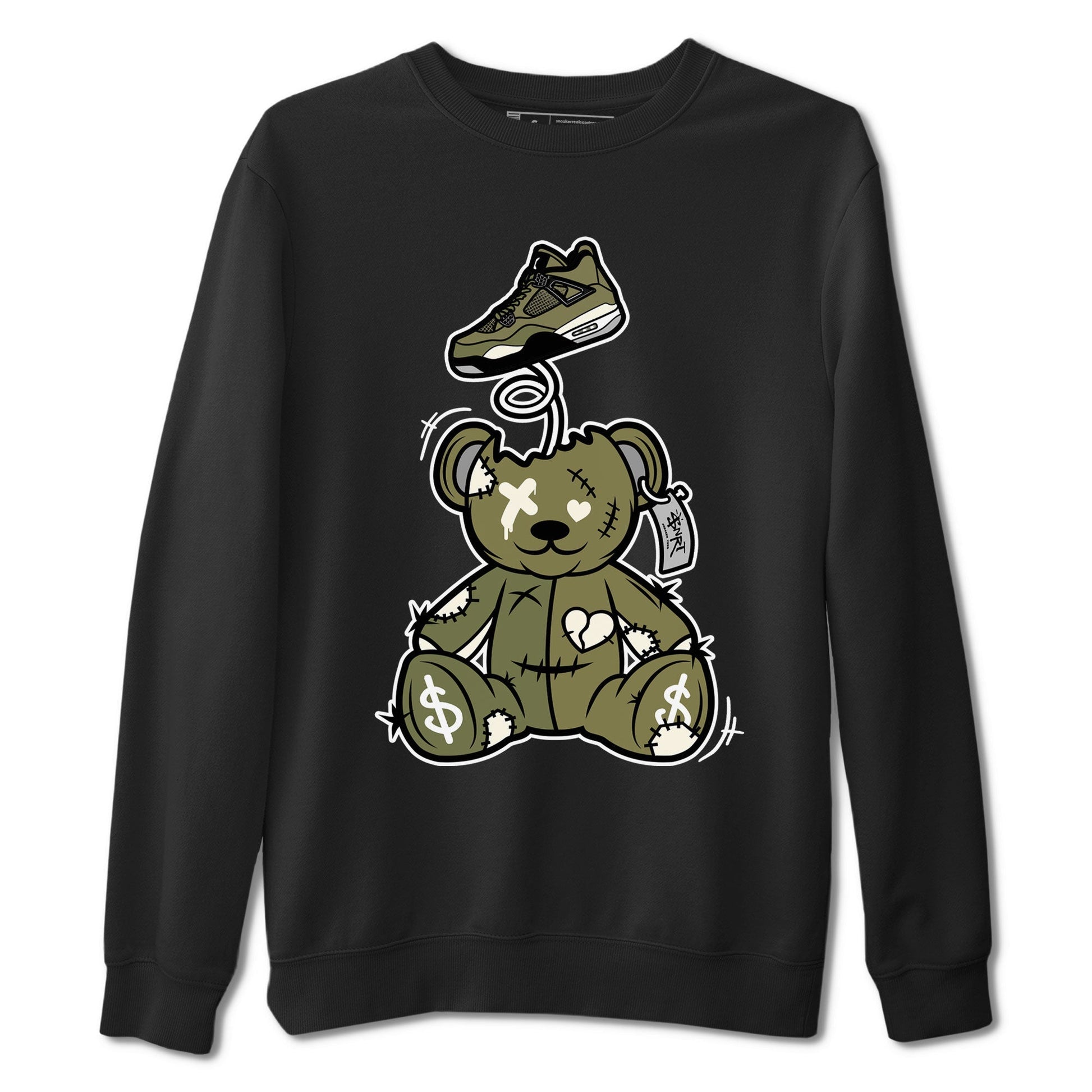 Surprise Teddy Bear Sneaker Tee - Air Jordan 4 Medium Olive