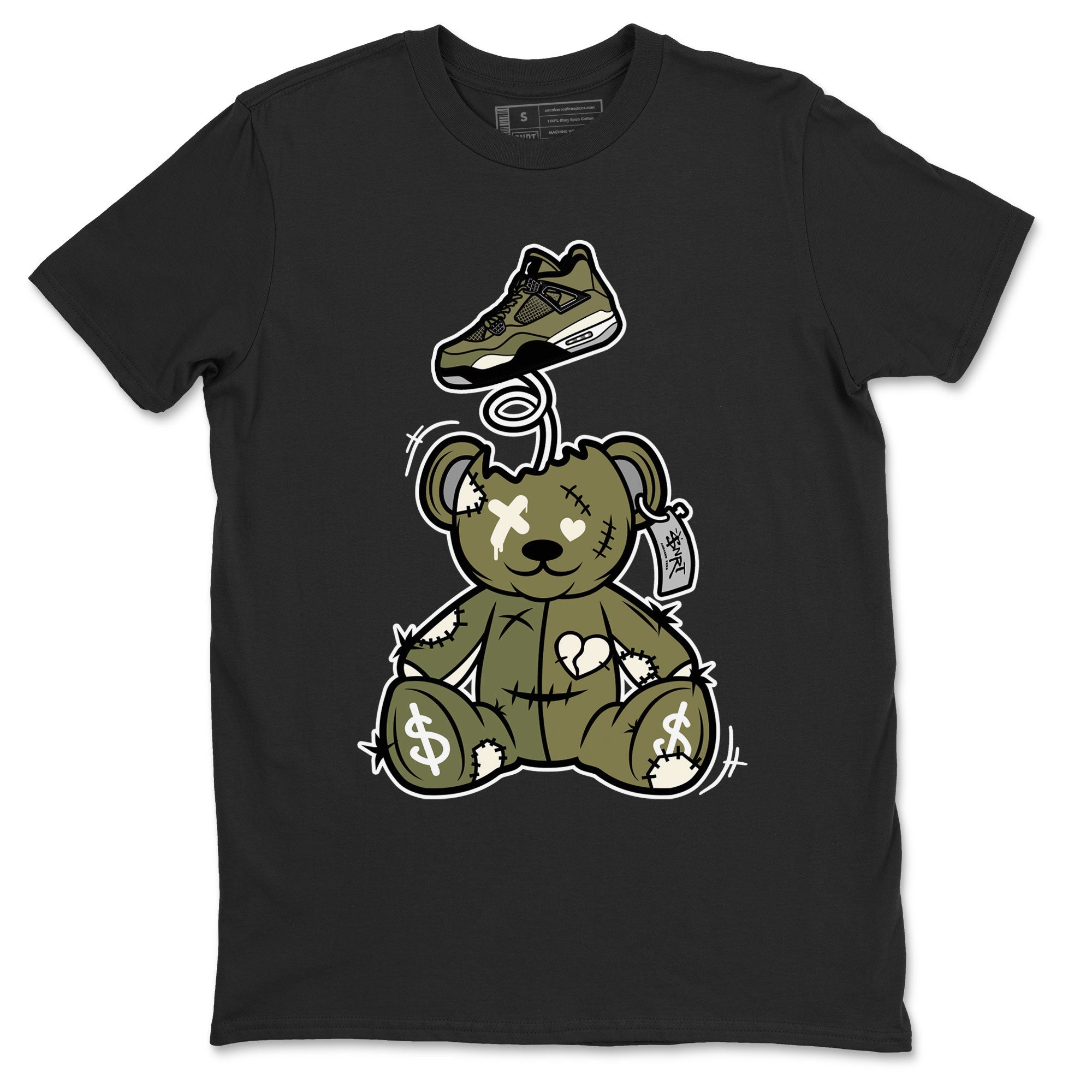 Surprise Teddy Bear Sneaker Tee - Air Jordan 4 Medium Olive