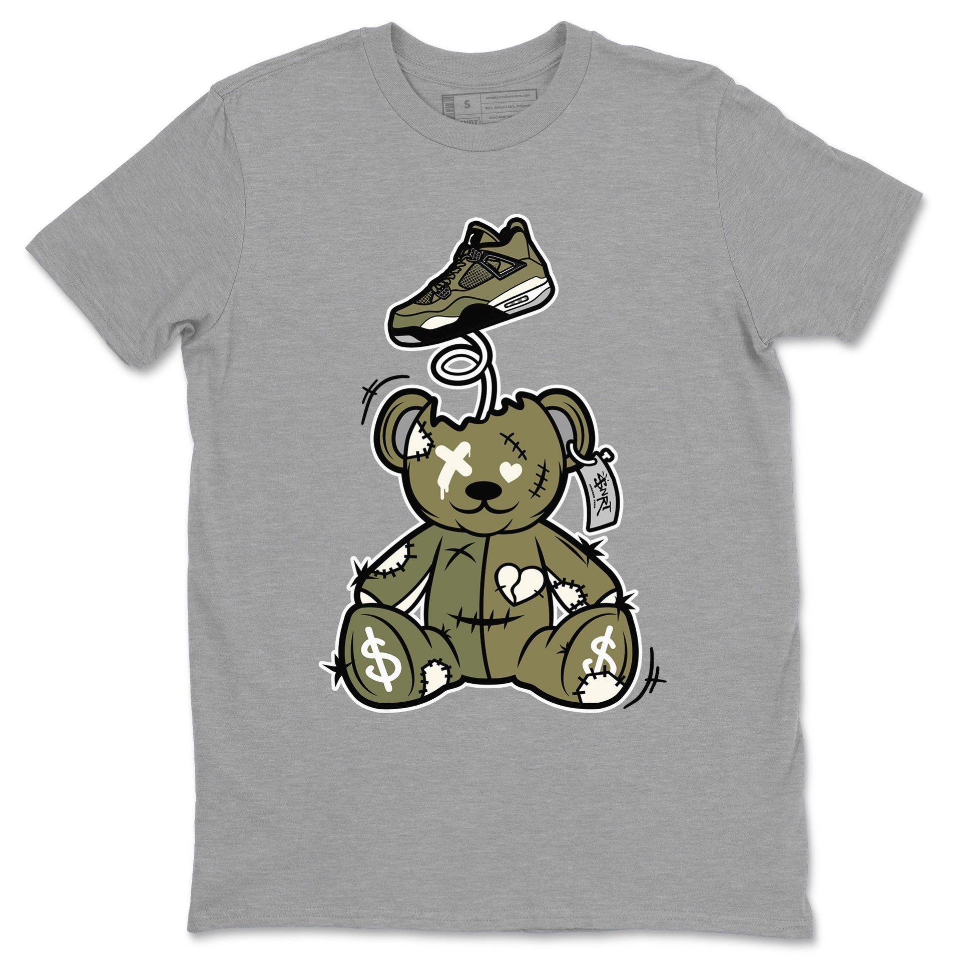Surprise Teddy Bear Sneaker Tee - Air Jordan 4 Medium Olive