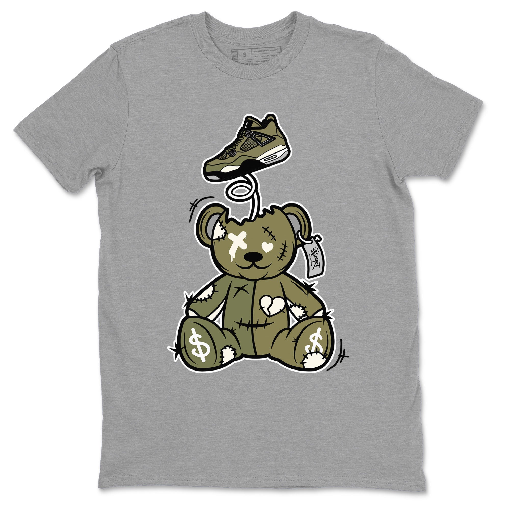 Surprise Teddy Bear Sneaker Tee - Air Jordan 4 Medium Olive