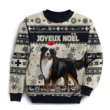 Switzerland Christmas Sweater Bernese Mountain Dog Unique ? Beige Navy K8 ? Usalast