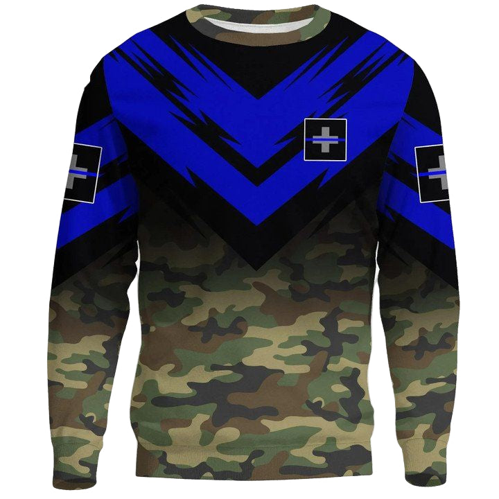 Switzerland Flag Sweater- Based Version Of The Thin Blue Line Symbol A25 ? Usalast