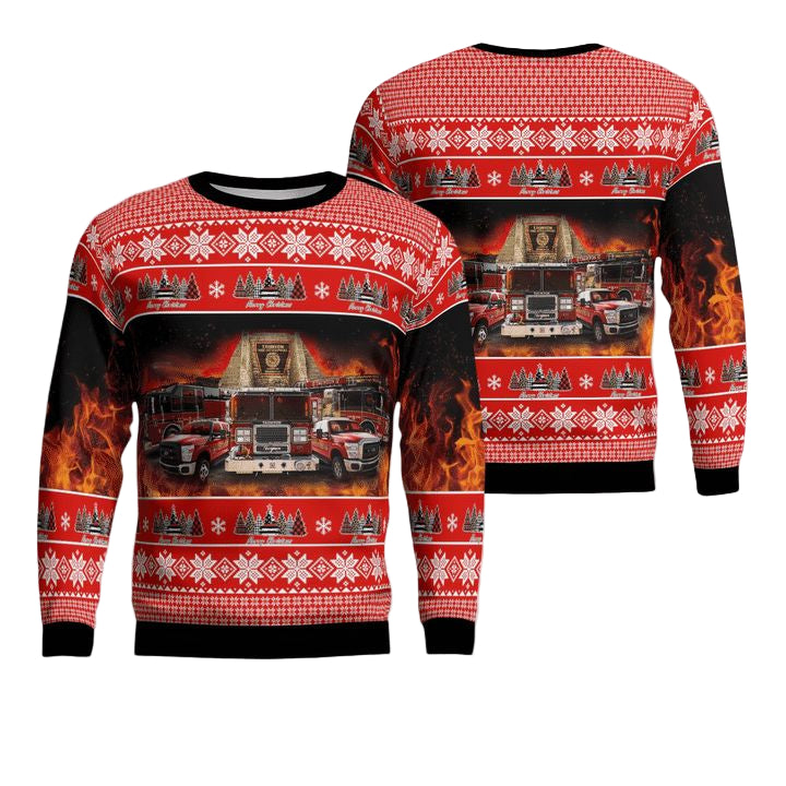 Syracuse Onondaga County New York Taunton Fire Department Christmas Sweater 3D ? Usalast