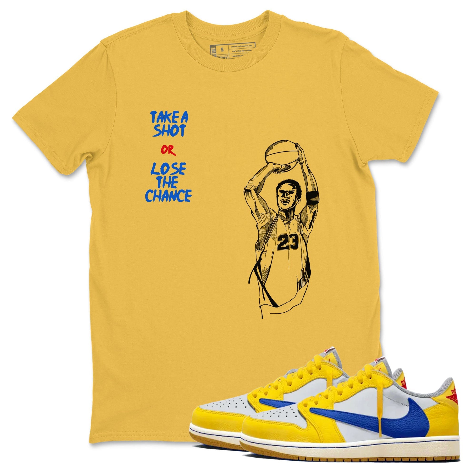 Take A Shot Sneaker Tees - Air Jordan 1 Travis Scott Canary