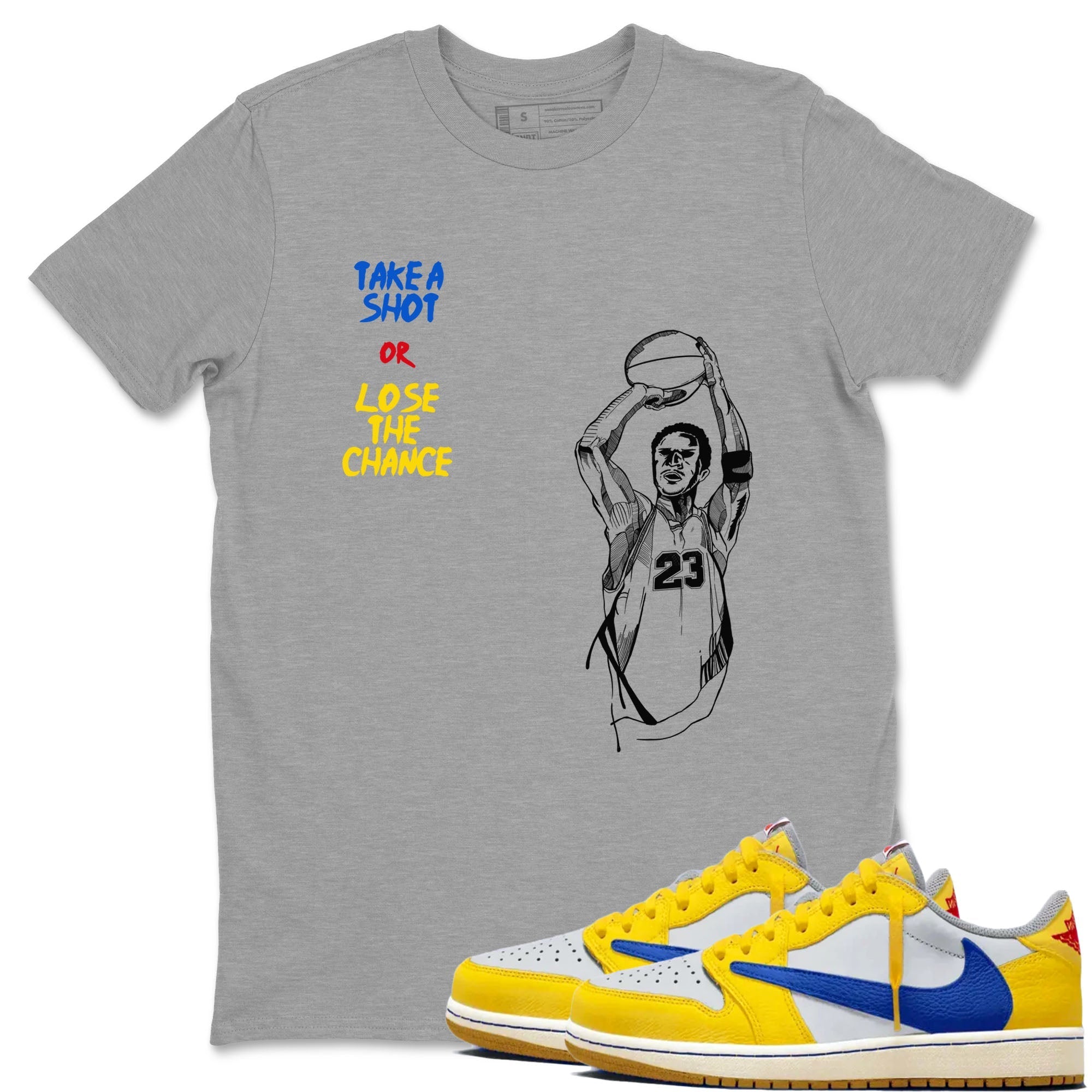 Take A Shot Sneaker Tees - Air Jordan 1 Travis Scott Canary