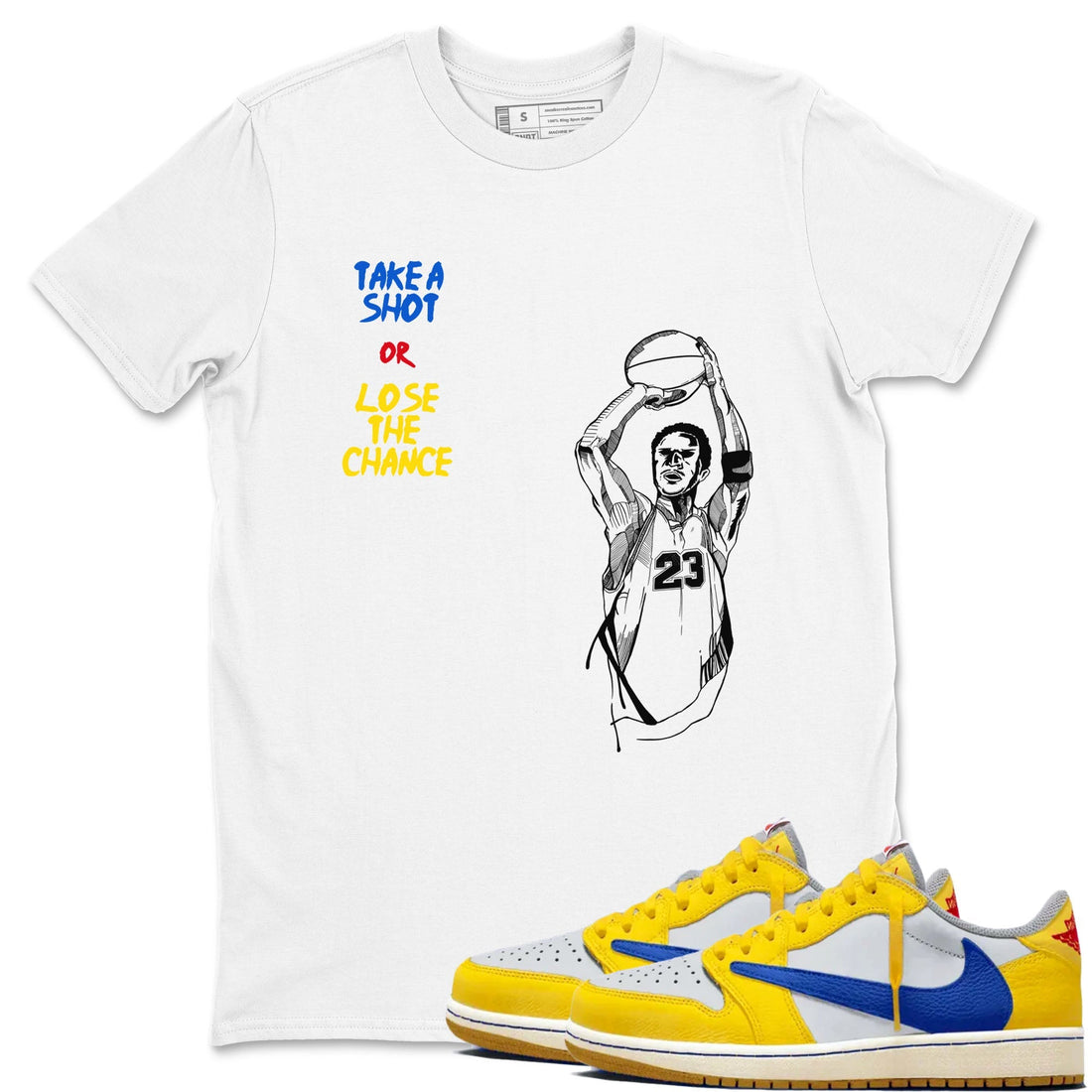 Take A Shot Sneaker Tees - Air Jordan 1 Travis Scott Canary
