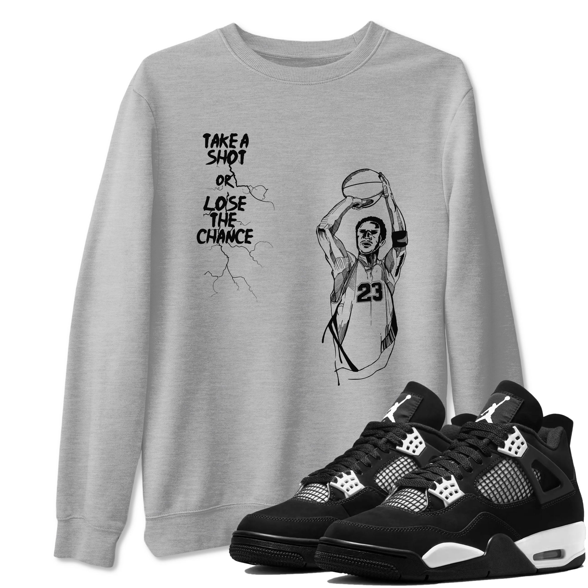 Take A Shot Sneaker Tees - Air Jordan 4 White Thunder