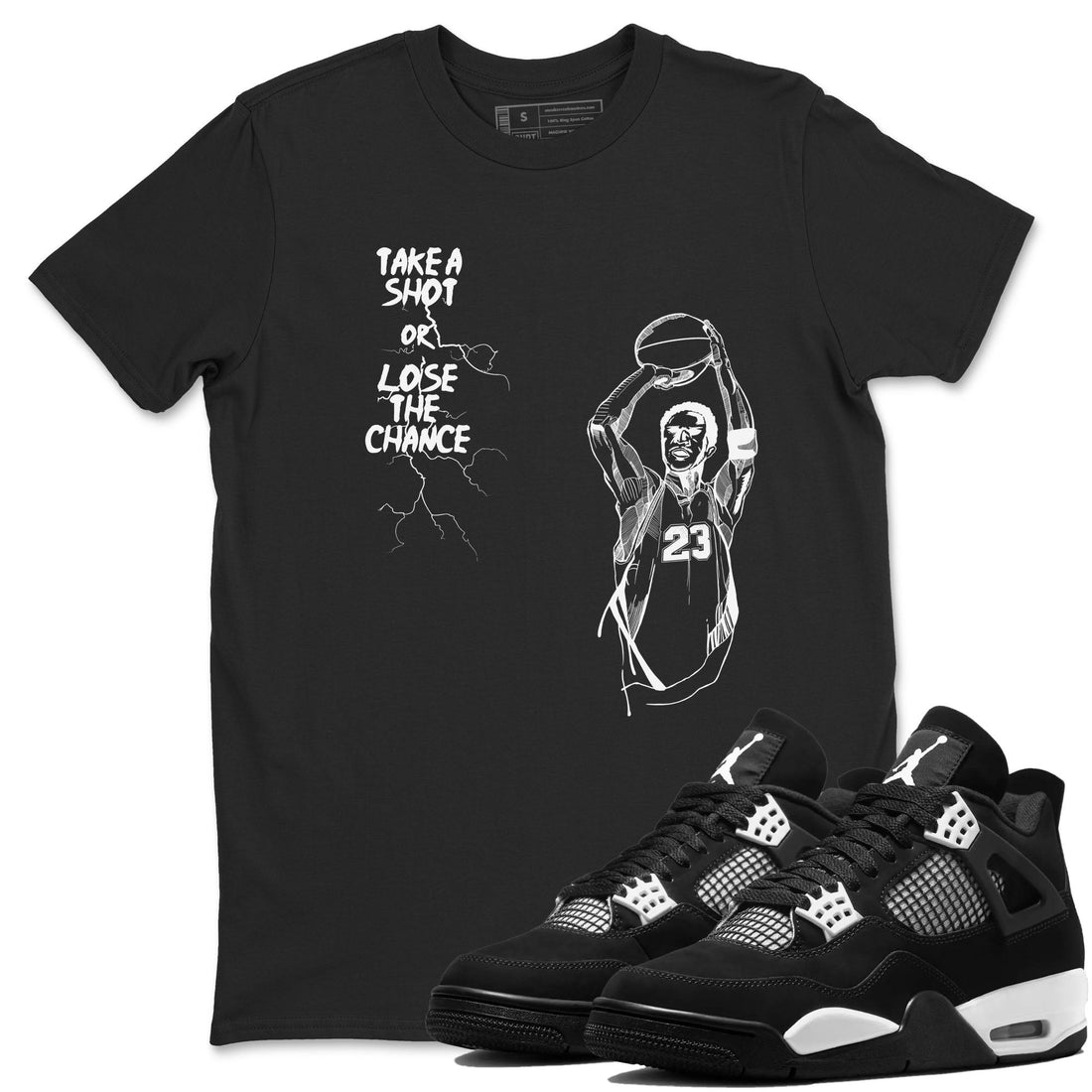 Take A Shot Sneaker Tees - Air Jordan 4 White Thunder