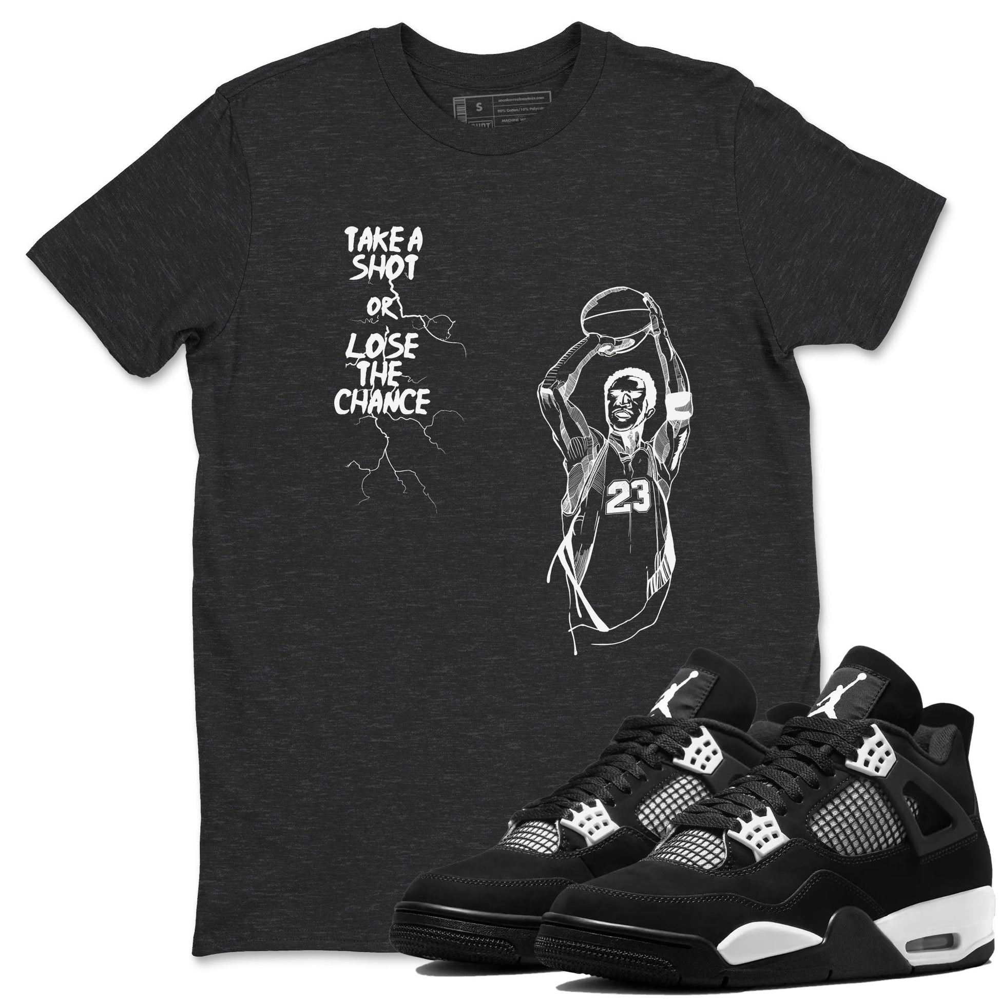 Take A Shot Sneaker Tees - Air Jordan 4 White Thunder